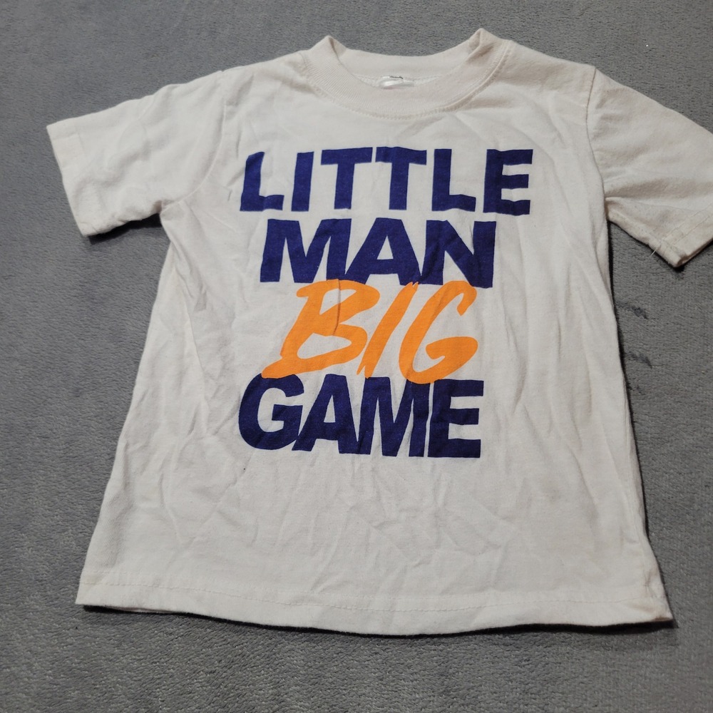 Swiggles T-Shirt Boys 3T White Little Man Big Game Graphic Short Sleeve Casual